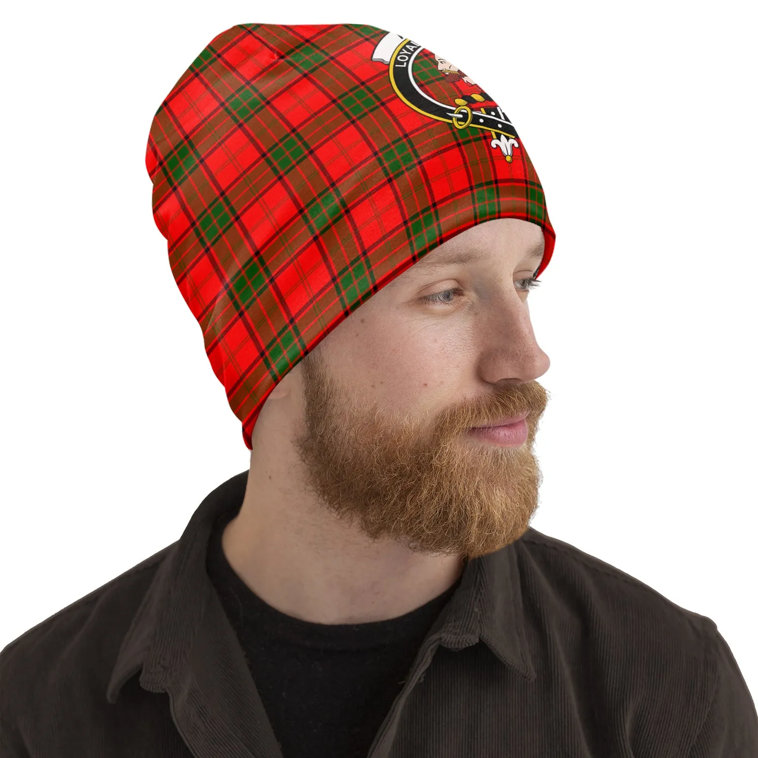 Adair Tartan Beanies Hat with Family Crest