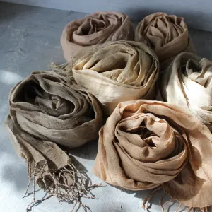 Botanical Dye Pure Linen Scarves : Autumn Collection