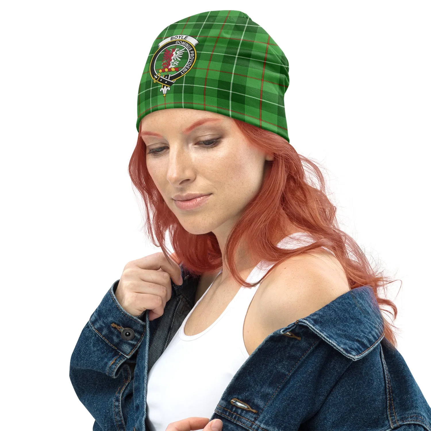 Boyle Tartan Beanies Hat with Family Crest