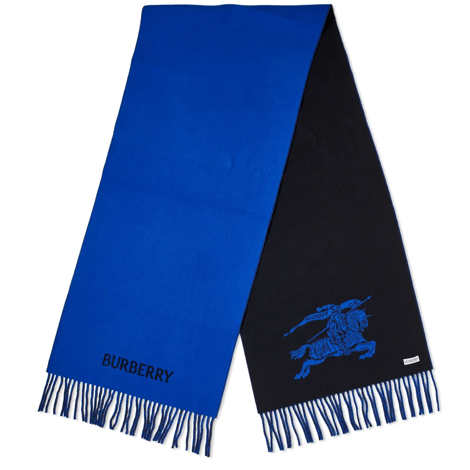 Burberry Logo Jacquard Cashmere Scarf in Knight & Black