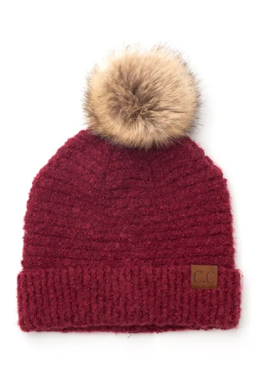 CC Ultra Soft Fur Pom Beanie