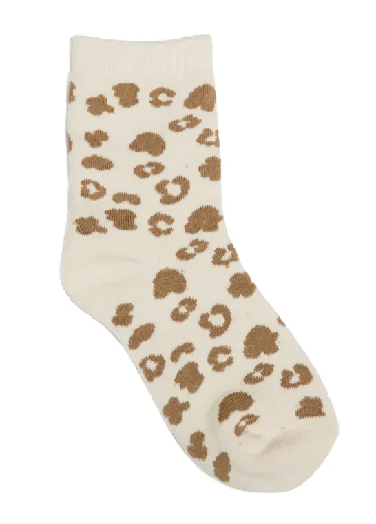 Cream Leopard Socks