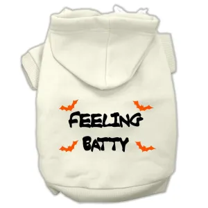 Feeling Batty Screen Print Pet Hoodies Cream Size Sm (10)