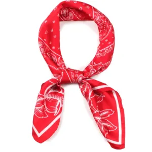 Floral Bandana Satin Scarf Wrap