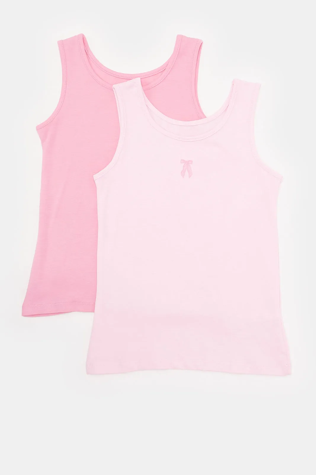 Girls Pink Vest Set (Pack Of 2)