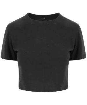 Heather Black - Women's triblend cropped T