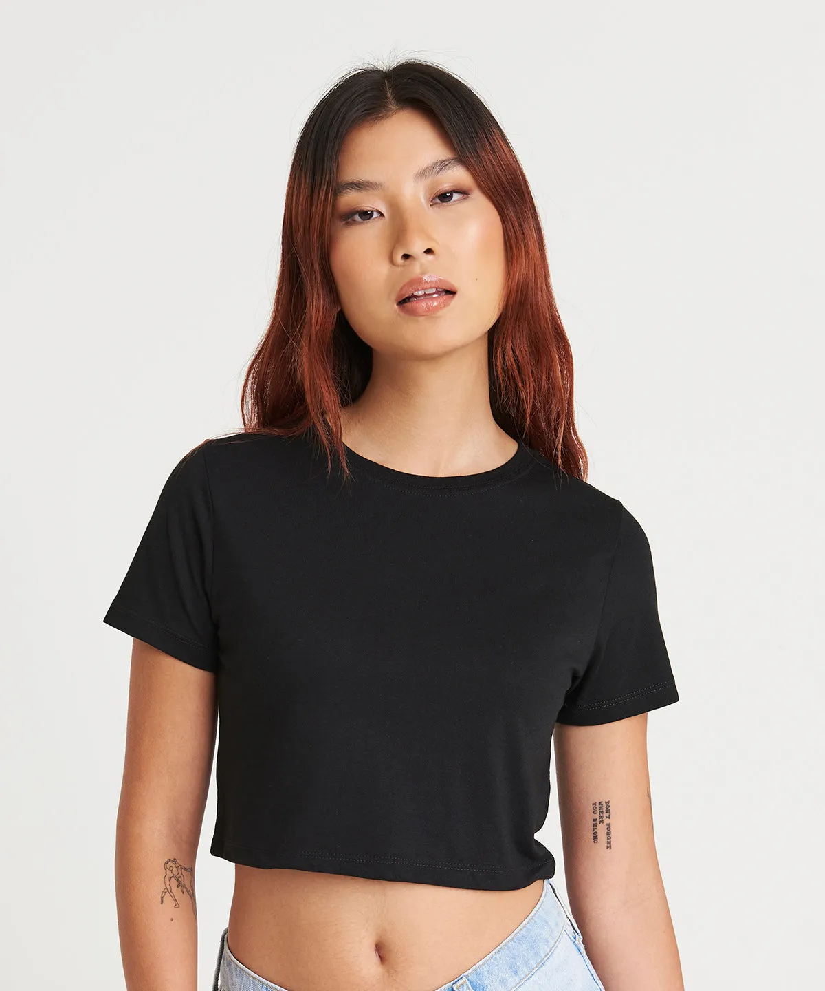 Heather Black - Women's triblend cropped T