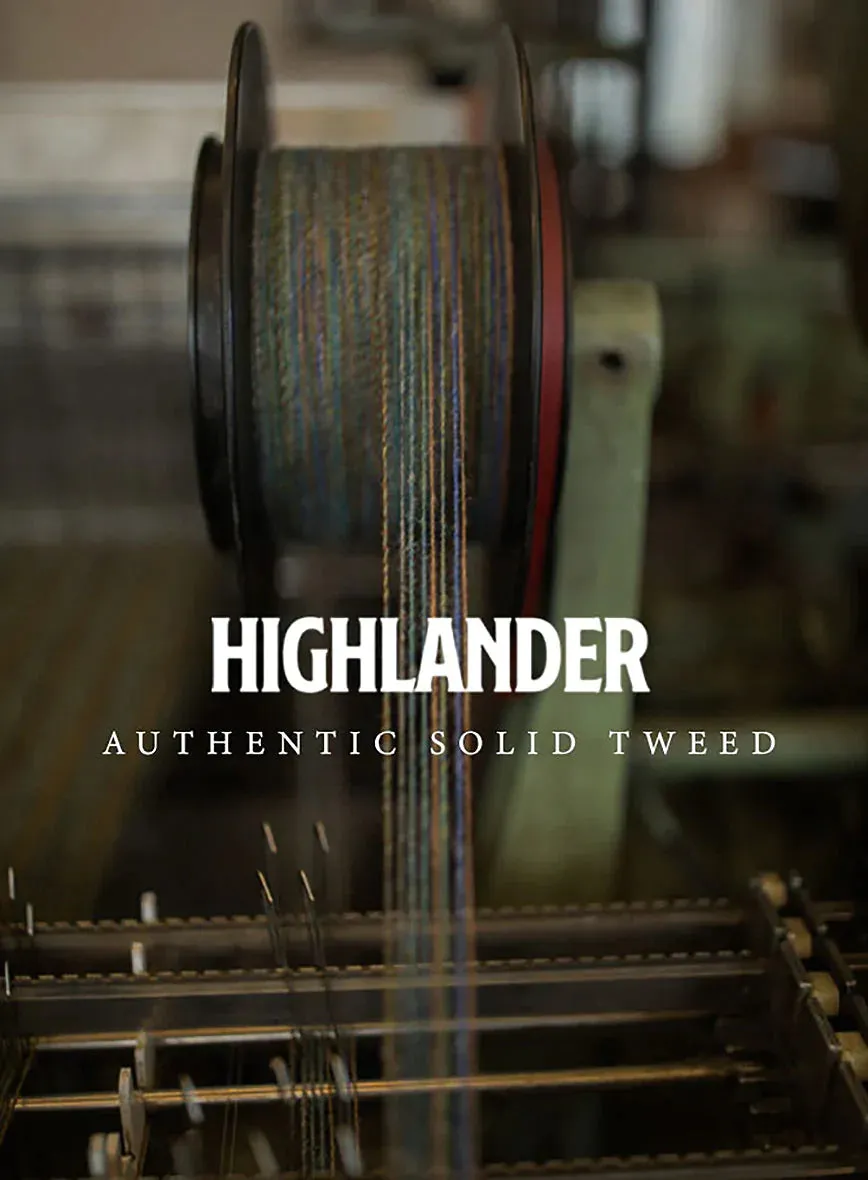 Highlander Heavy Blue Herringbone Tweed Pea Coat