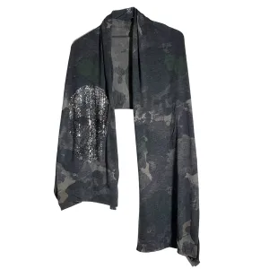 Hipchik Rhinestone Skull Camo Jersey Scarf