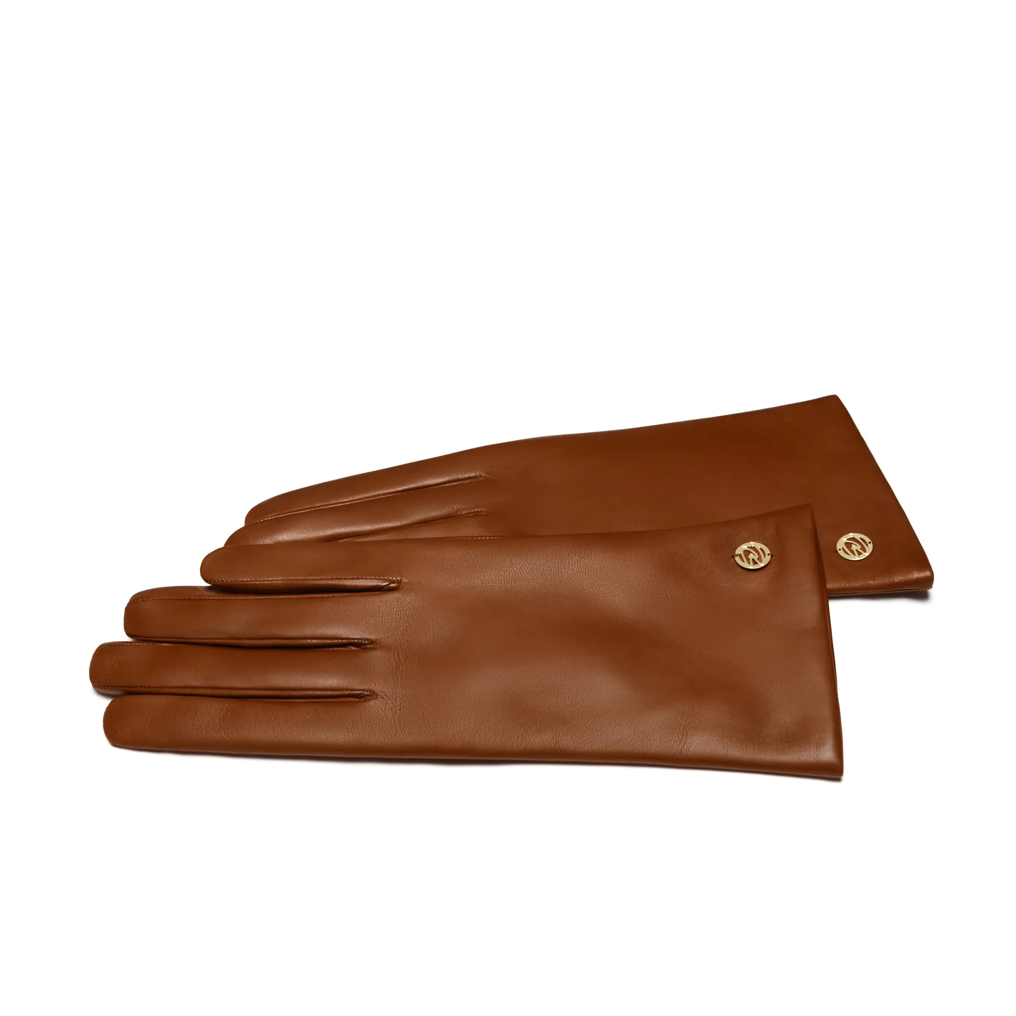 Honoré Eleanor cognac goatskin leather gloves