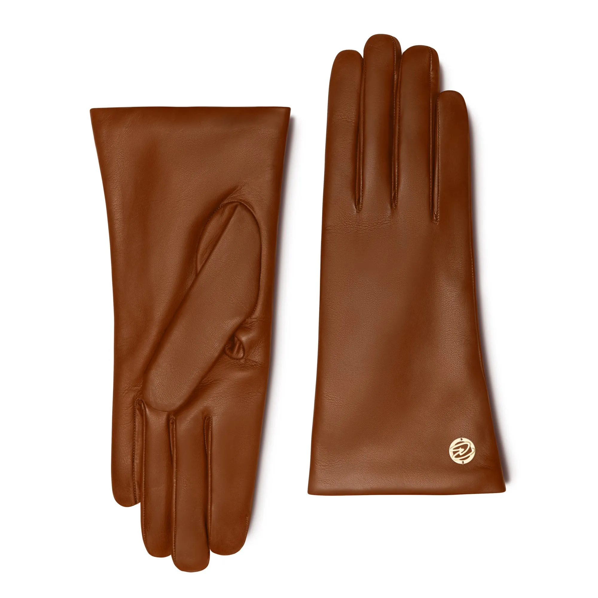 Honoré Eleanor cognac goatskin leather gloves