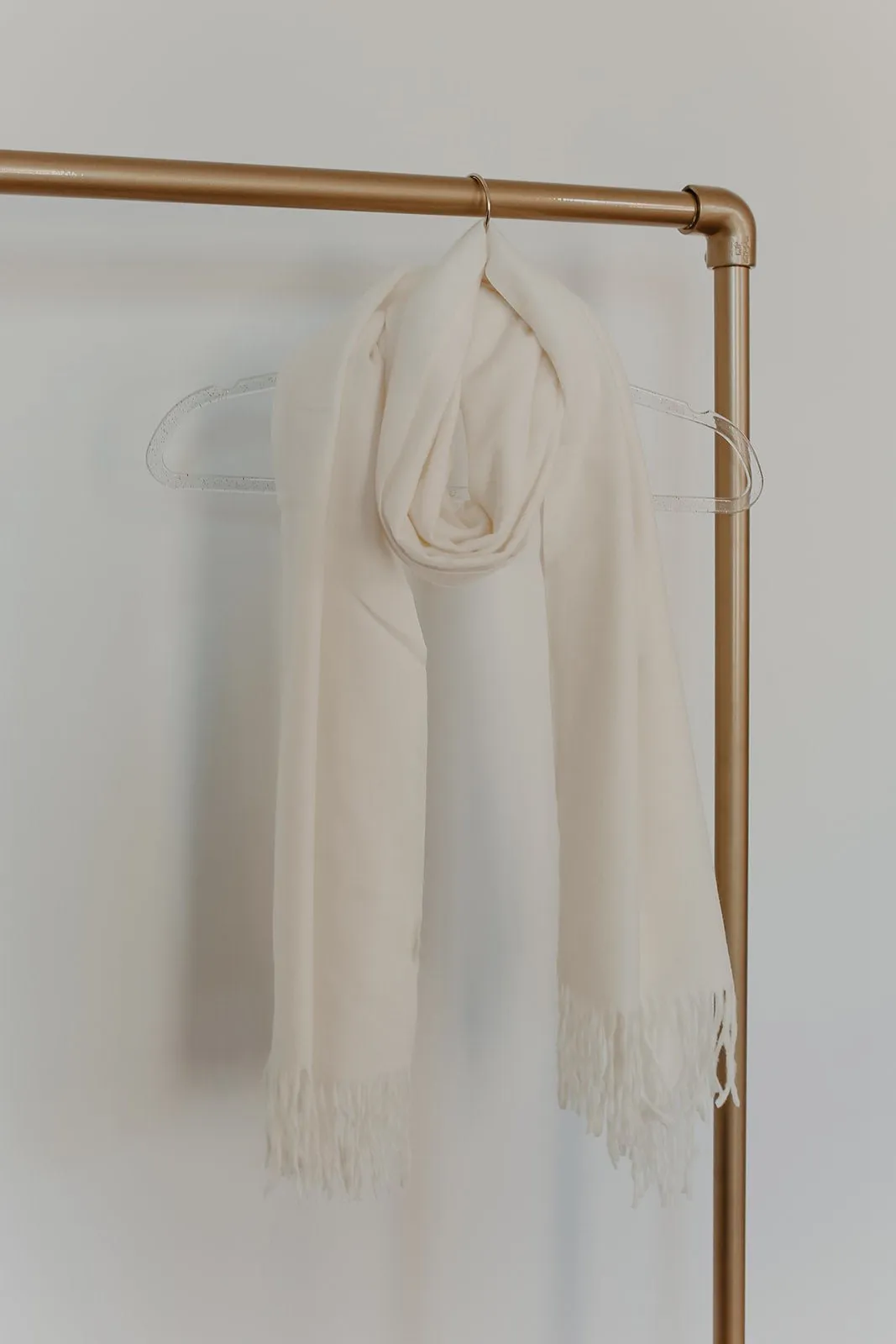 Ivory Fringe Oblong Scarf - FINAL SALE