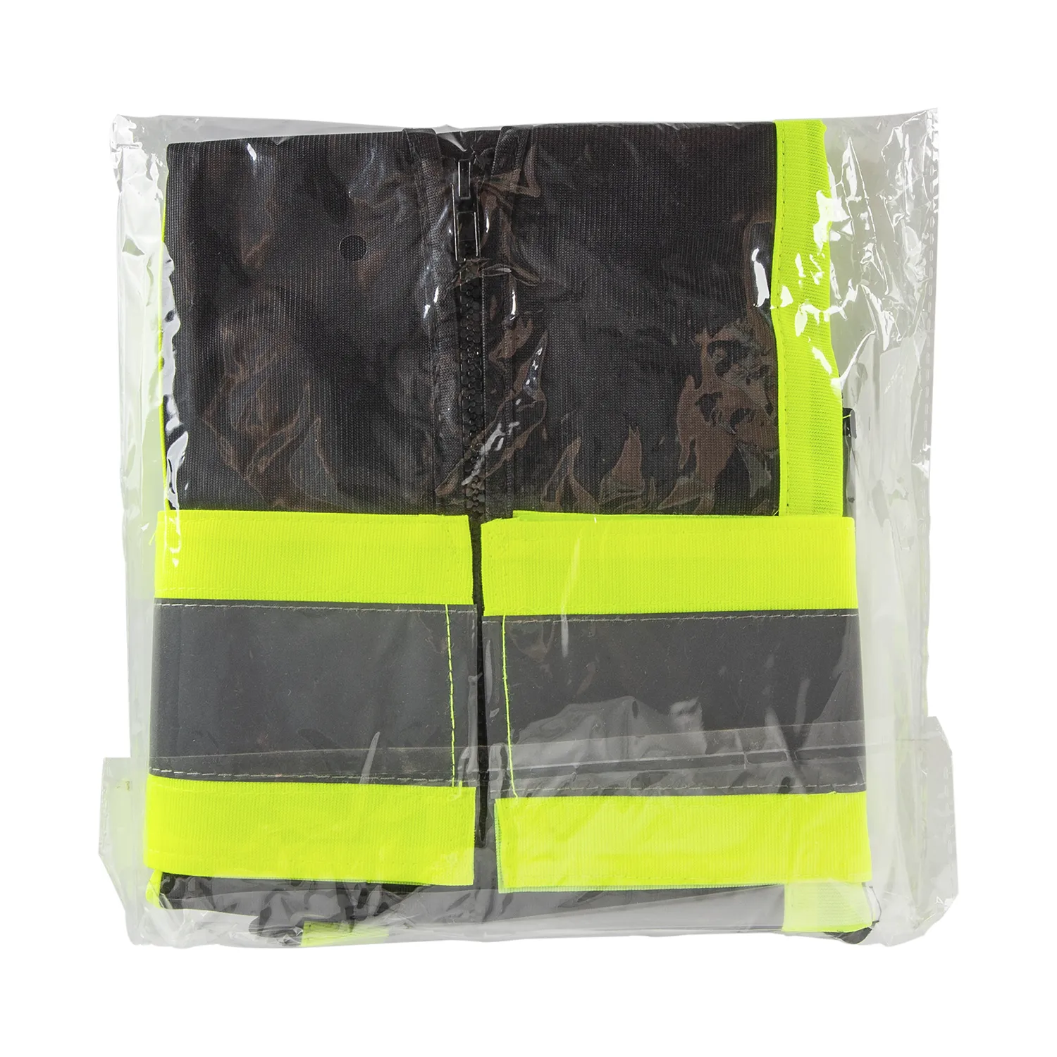 Karat High Visibility Reflective Safety Vest with Zipper Fastening (Black), Large - 1 pc