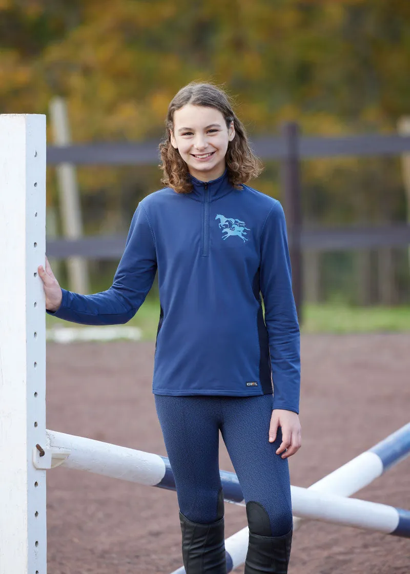 Kids In Stride Quarter Zip Fleece Tech Top