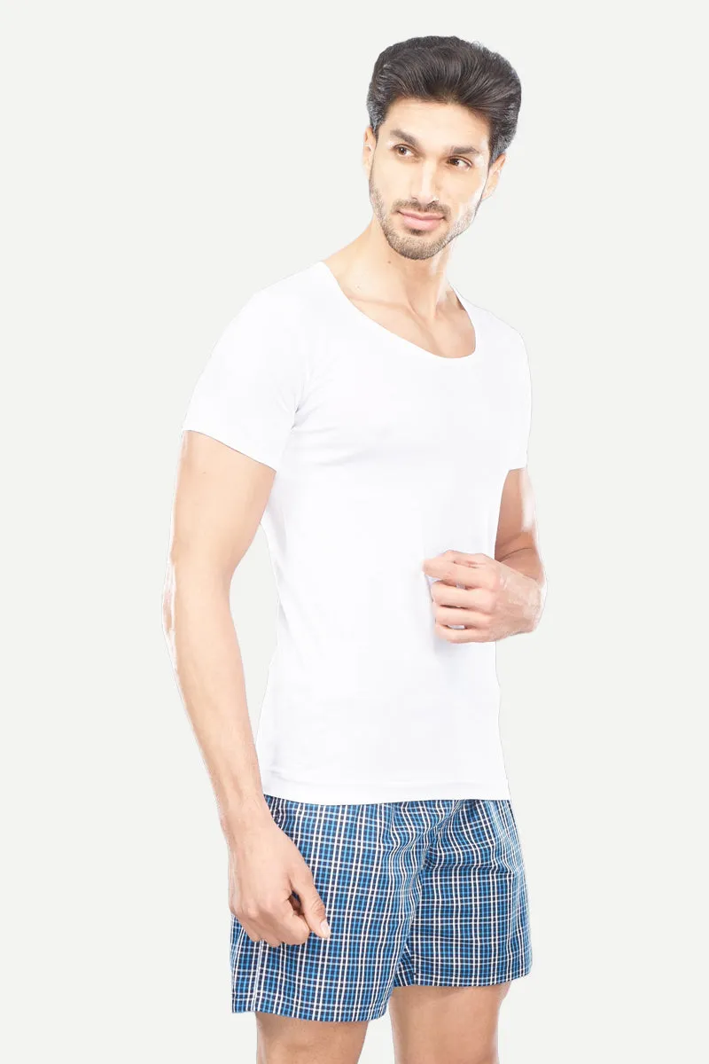 Kings RNS - 100% Cotton White Vest For Mens Combo (Pack of 4) | Uathayam