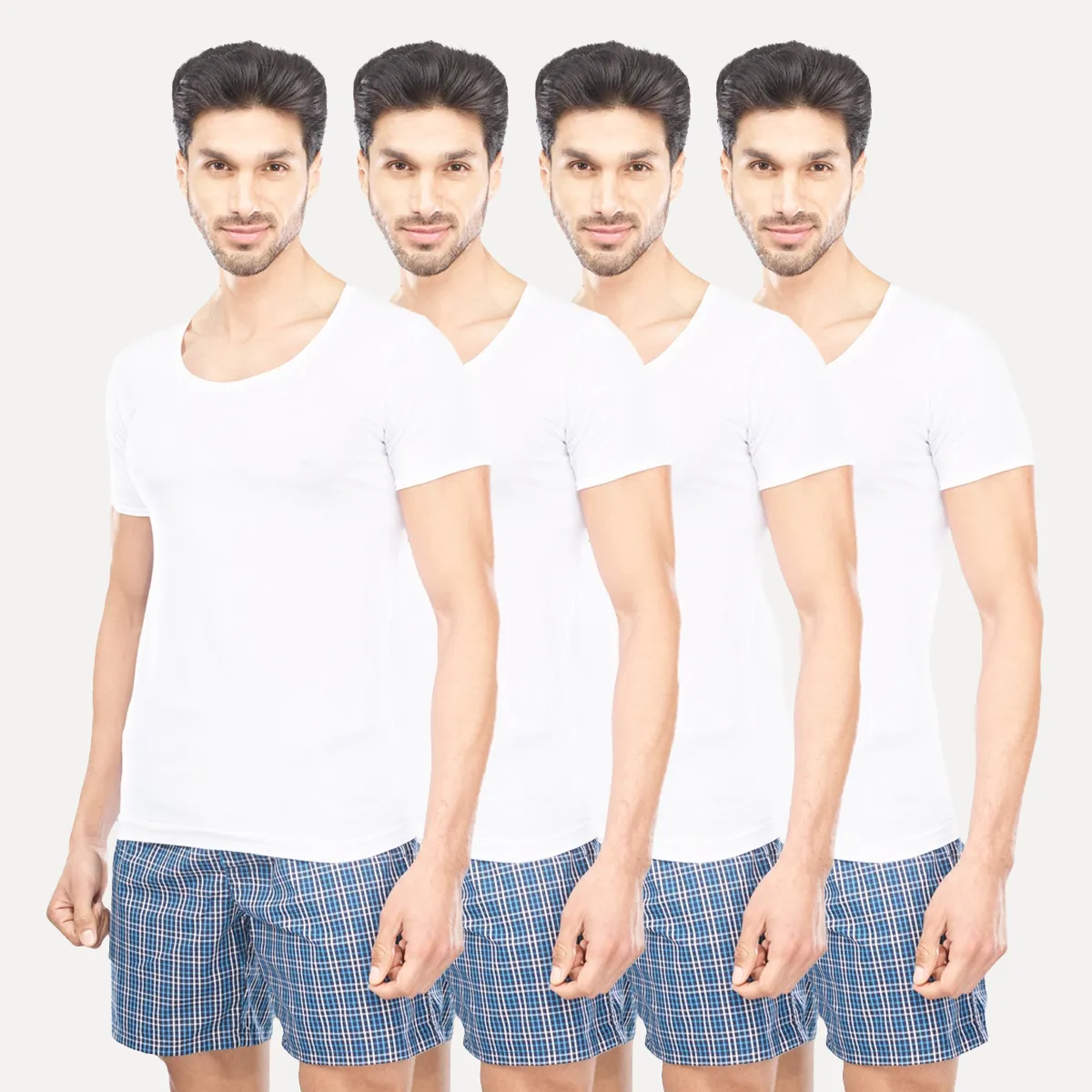 Kings RNS - 100% Cotton White Vest For Mens Combo (Pack of 4) | Uathayam