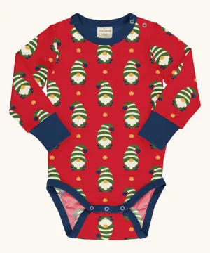 Maxomorra Swedish Santa Long Sleeve Bodysuit