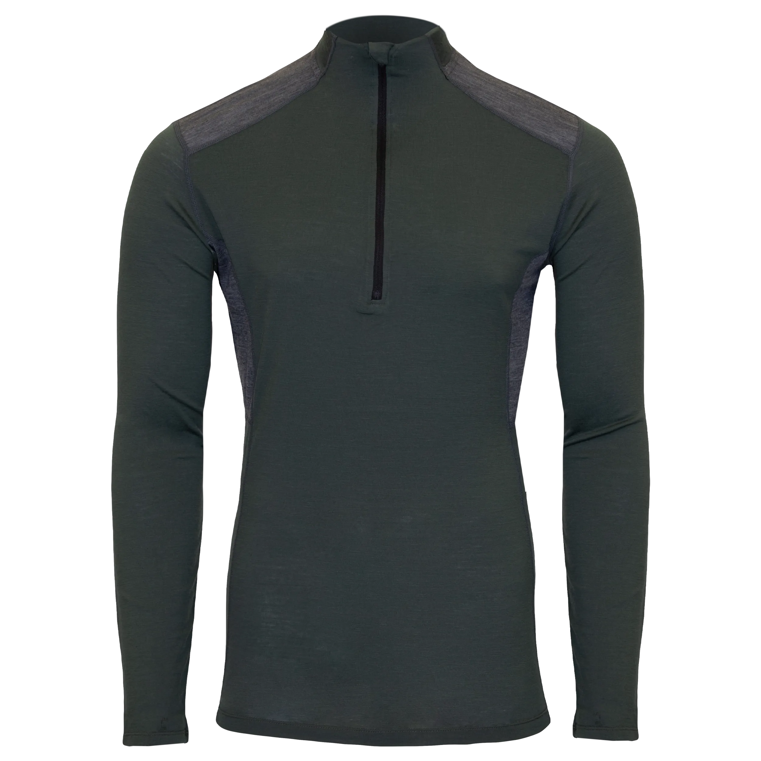 Men's Clima-Wool Merino Zip-T - OD Green/Grey Heather