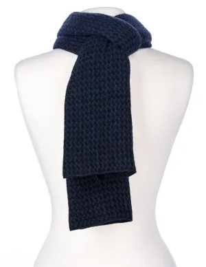 Men's Houndstooth Winter Scarf - Navy/Black