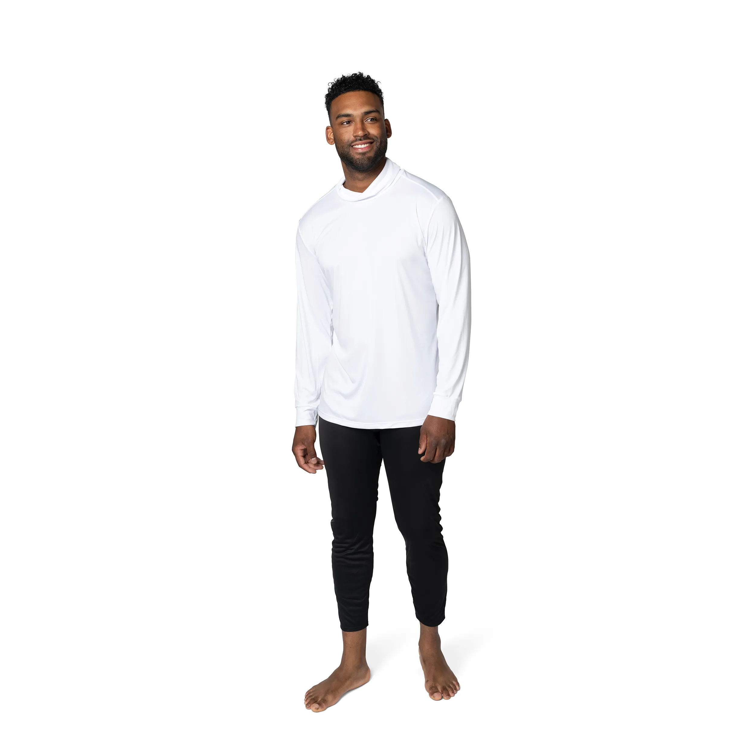 Men's Peach Skins Roll T-Neck - White