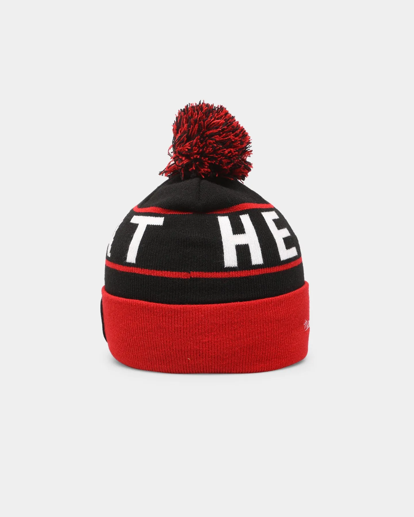 Mitchell & Ness Miami Heat Team Pom Beanies Black