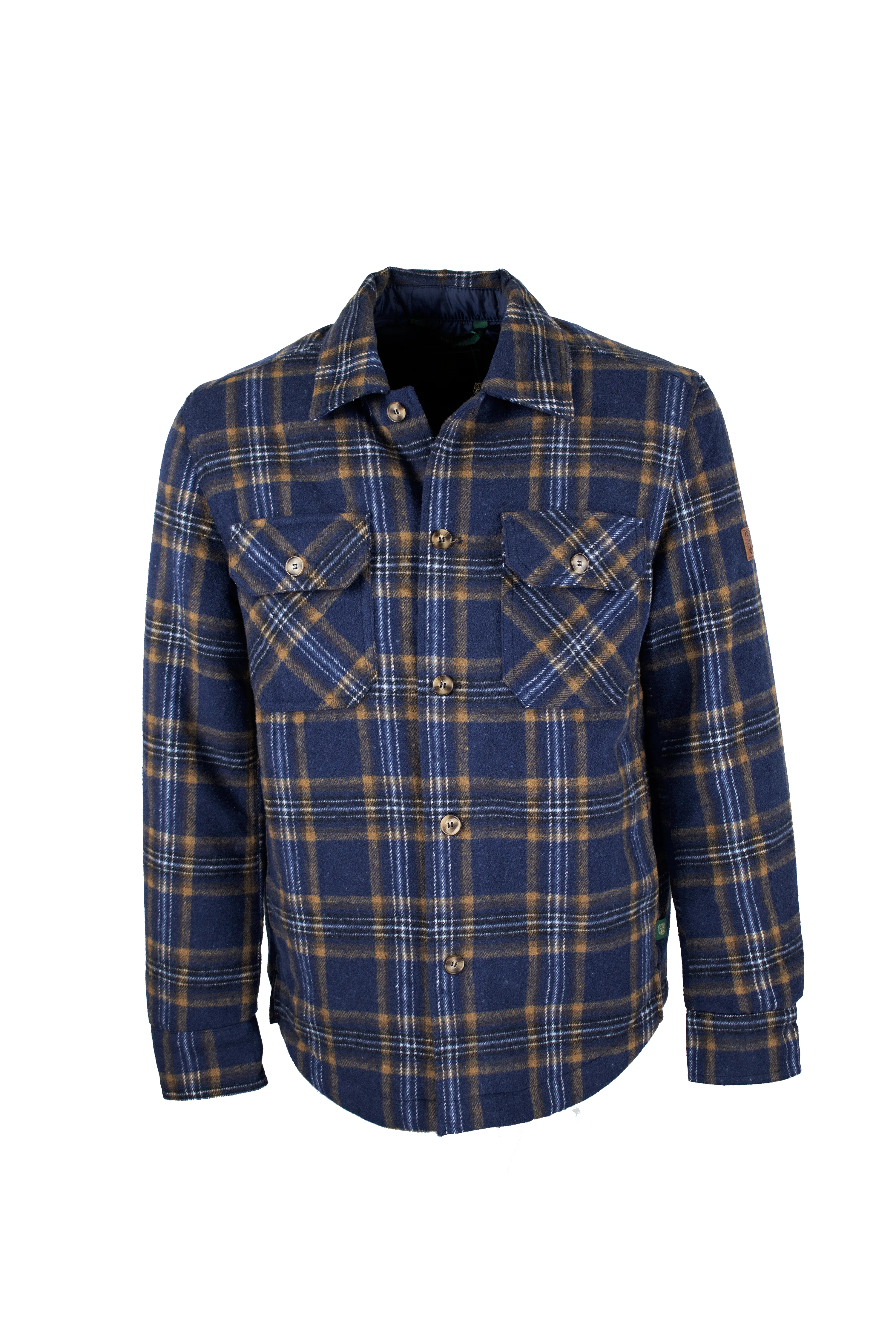 MJ001 - Men's Check Padded Overshirt - NAVY