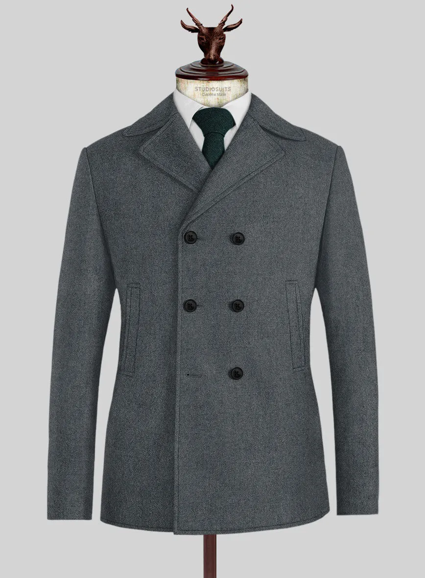 Naples Gray Tweed Pea Coat