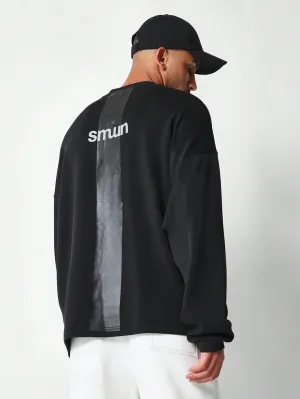 Oversized Fit Sweatshirt With Front And Back Graphic Print