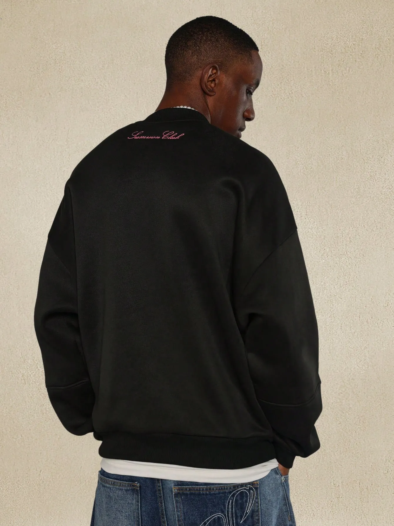 Oversized Side Pocket Sweatshirt With Embroidery