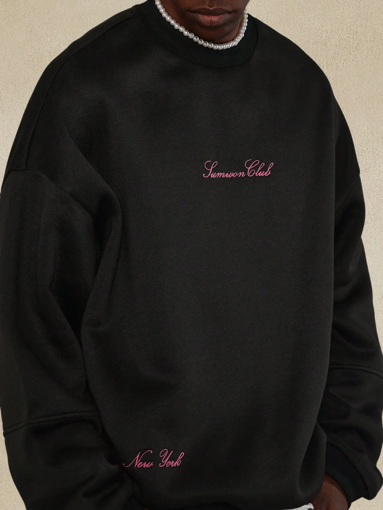 Oversized Side Pocket Sweatshirt With Embroidery