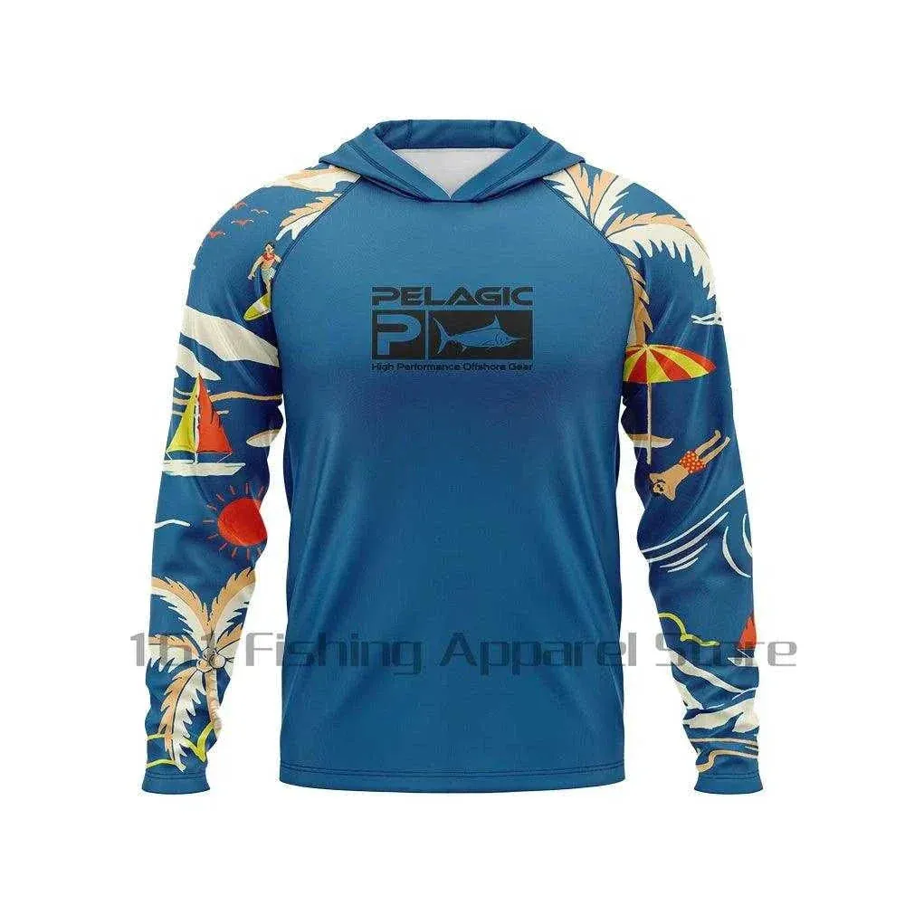 Pelagic Men's Hooded Fishing Shirt: Ultimate Sun Protection and Comfort All Day Long