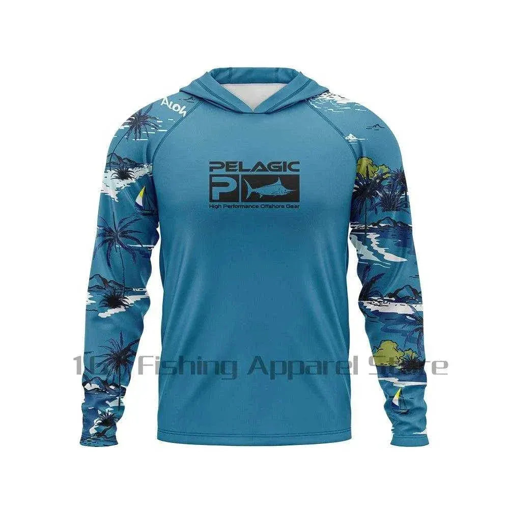 Pelagic Men's Hooded Fishing Shirt: Ultimate Sun Protection and Comfort All Day Long