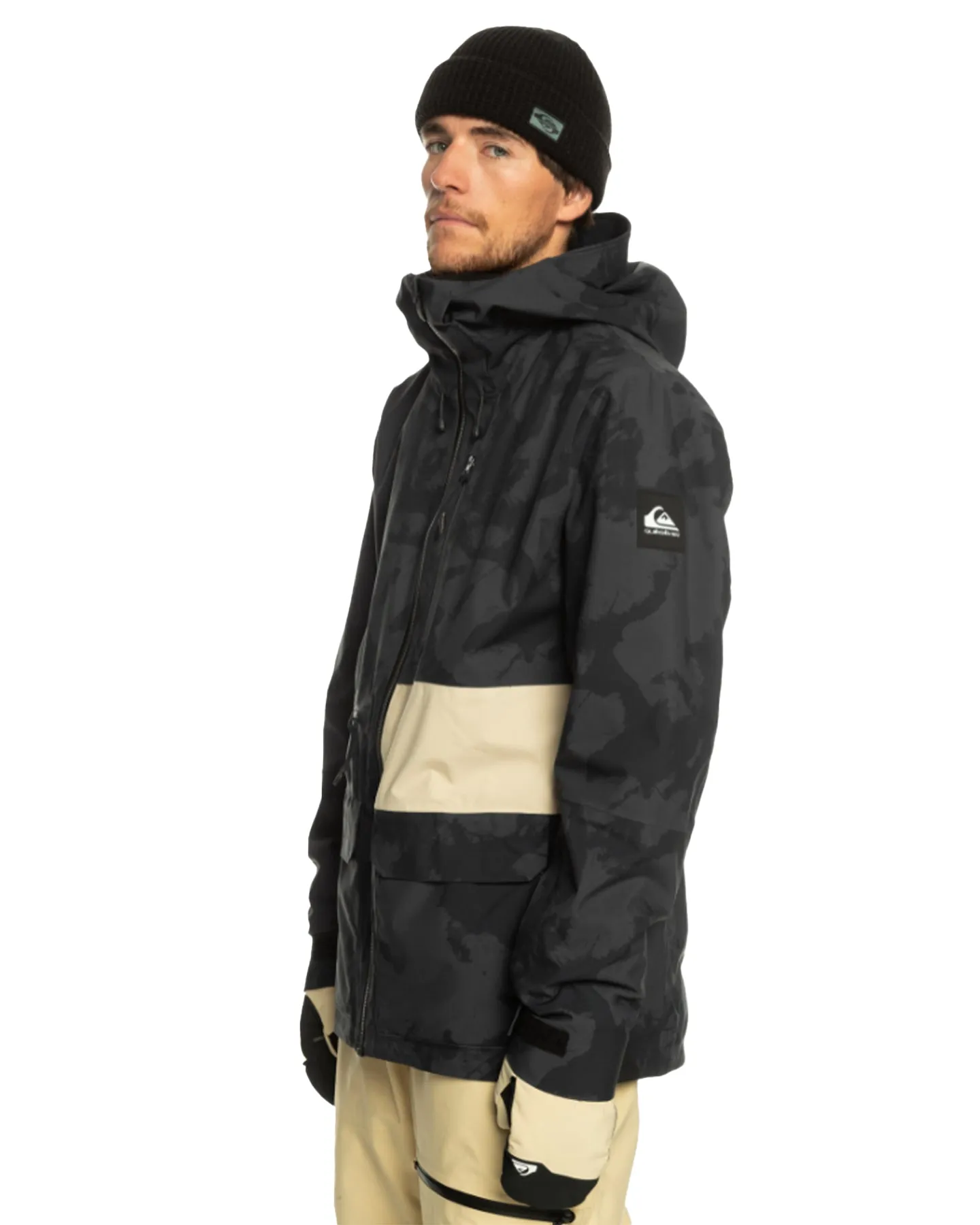 Quiksilver Sammy Carlson Stretch Quest Technical Snow Jacket - Tie Dye True Black