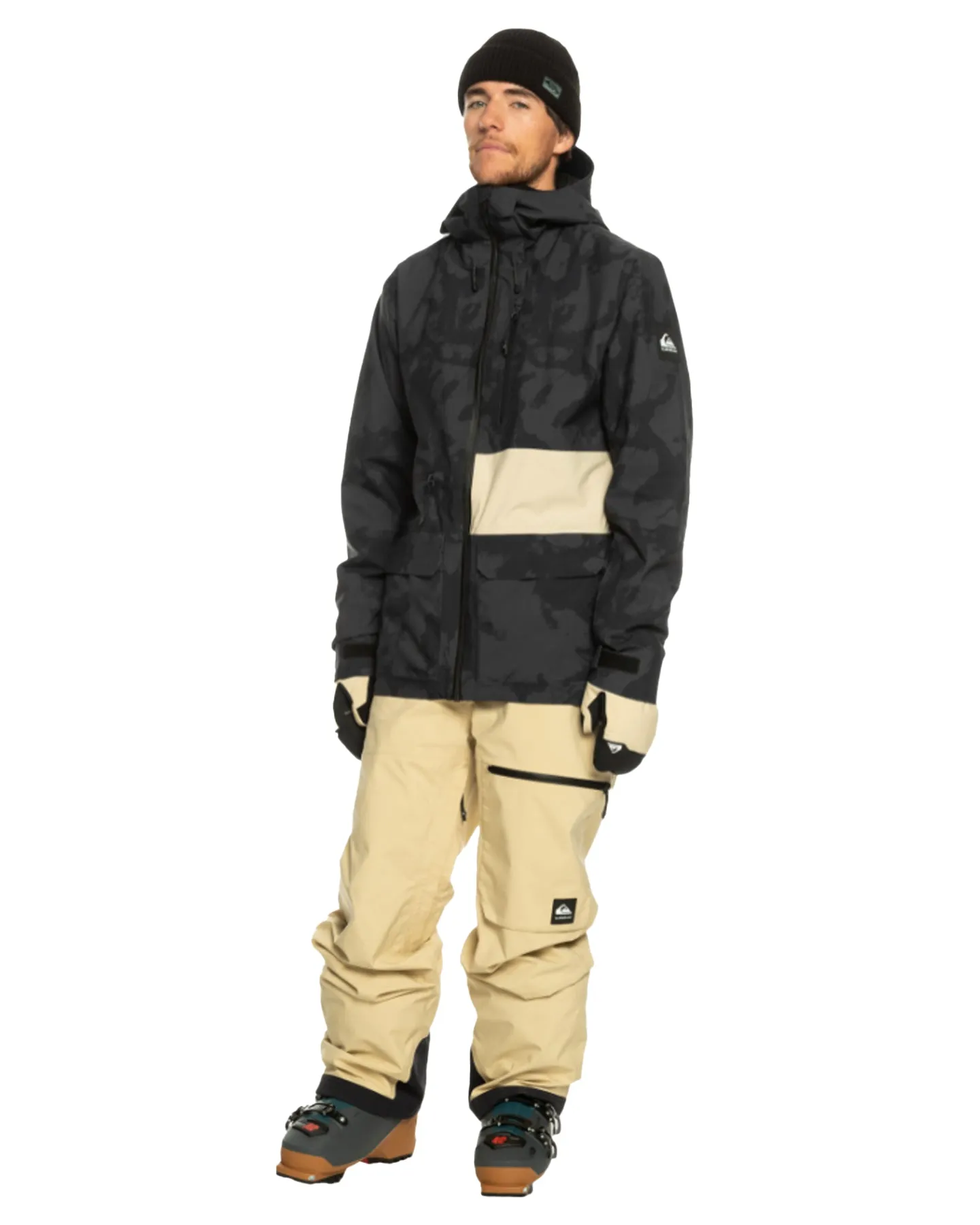 Quiksilver Sammy Carlson Stretch Quest Technical Snow Jacket - Tie Dye True Black