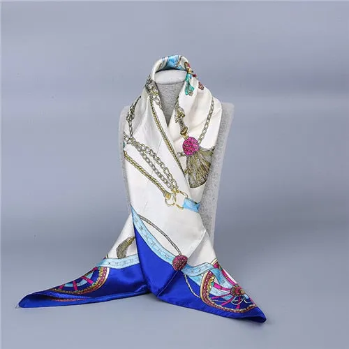 Retro style spring and autumn simple fashion ladies scarf shawl silk fabric charming texture high-grade temperament