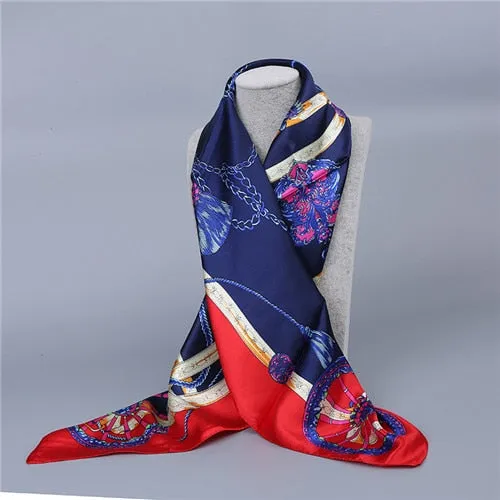 Retro style spring and autumn simple fashion ladies scarf shawl silk fabric charming texture high-grade temperament