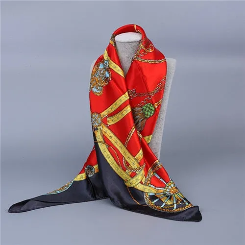 Retro style spring and autumn simple fashion ladies scarf shawl silk fabric charming texture high-grade temperament