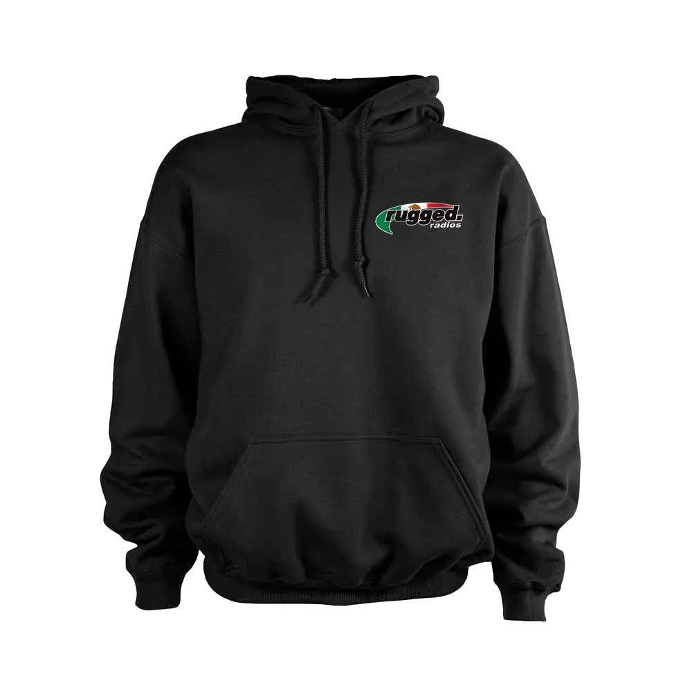 Rugged Radios MEXICAN FLAG Pullover Hoodie - Black