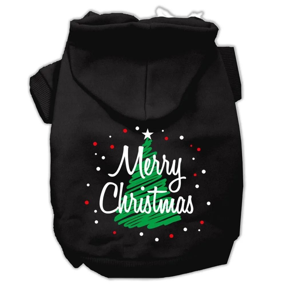 Scribbled Merry Christmas Screenprint Pet Hoodies Black Size XXXL (20)