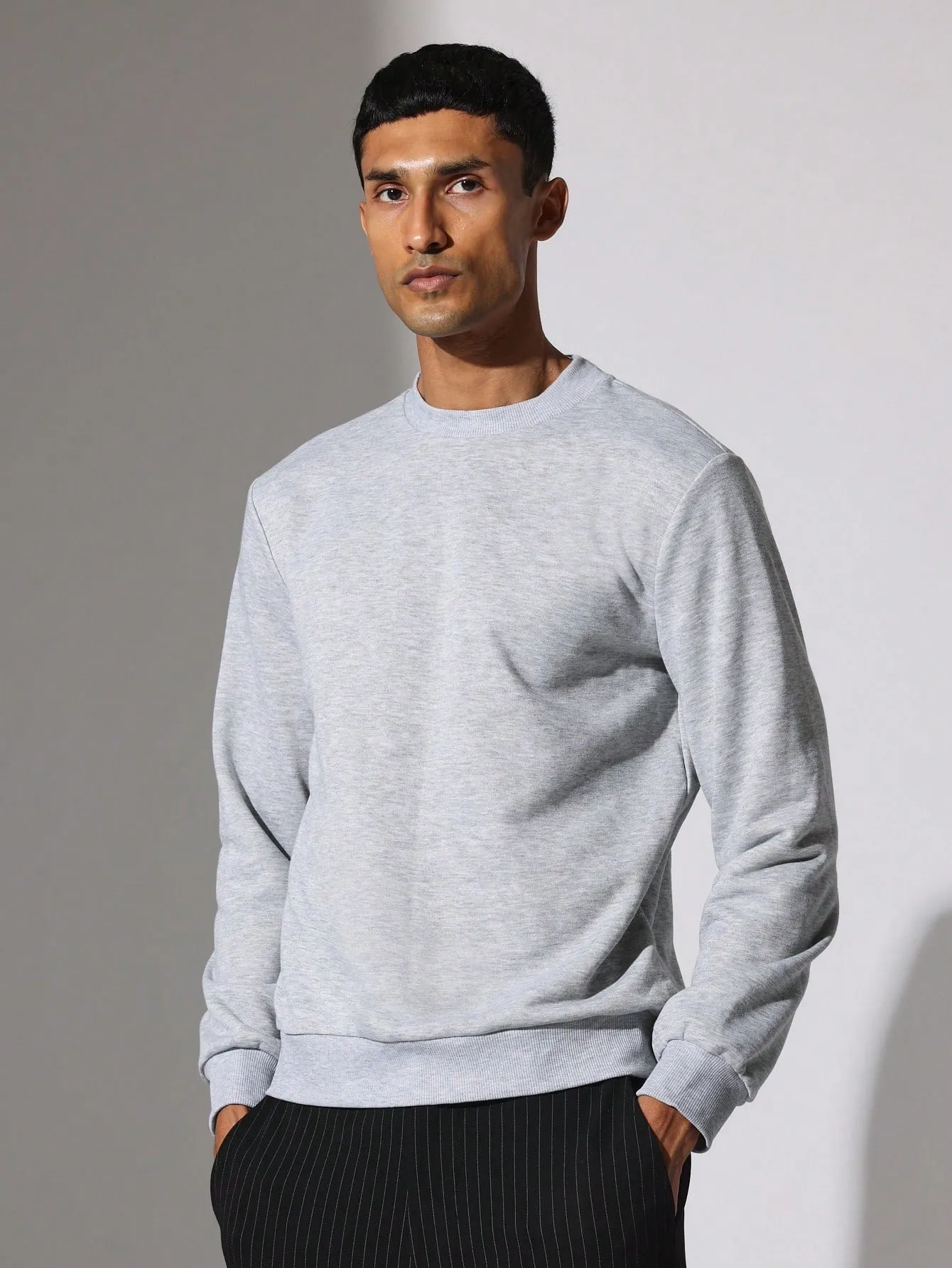 Slim Fit Lightweight Essential Sweatshirt