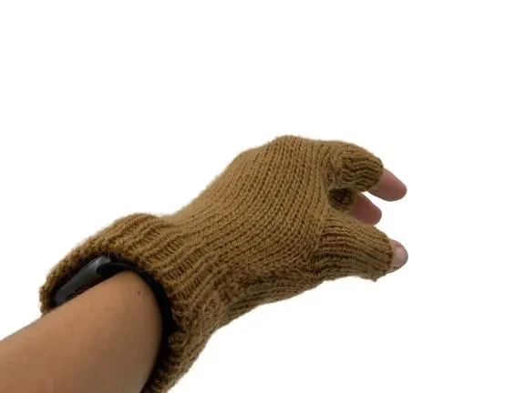 Solid Color Fingerless Alpaca Gloves