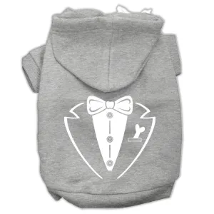 Tuxedo Screen Print Pet Hoodies Grey Size Xs (8)