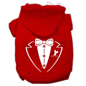 Tuxedo Screen Print Pet Hoodies Red Size Sm (10)