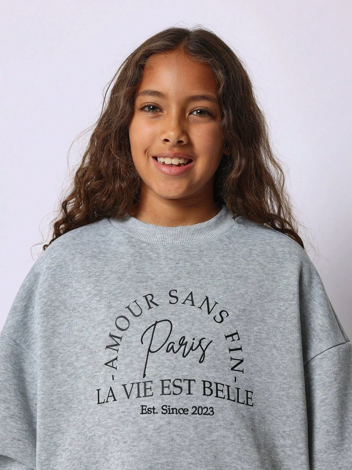 Tween Girls Relaxed Double Layer Shirt Paris Sweatshirt