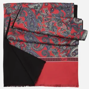 Venezia - Wool Backed Silk Scarf - Red