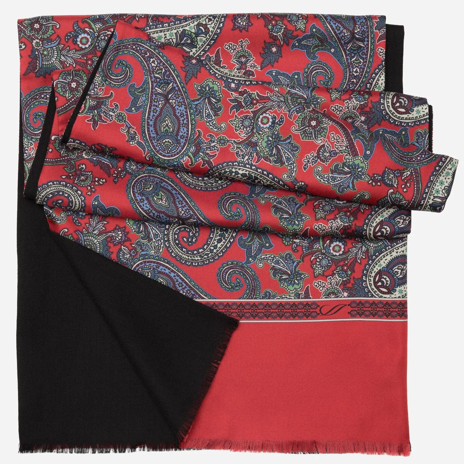 Venezia - Wool Backed Silk Scarf - Red