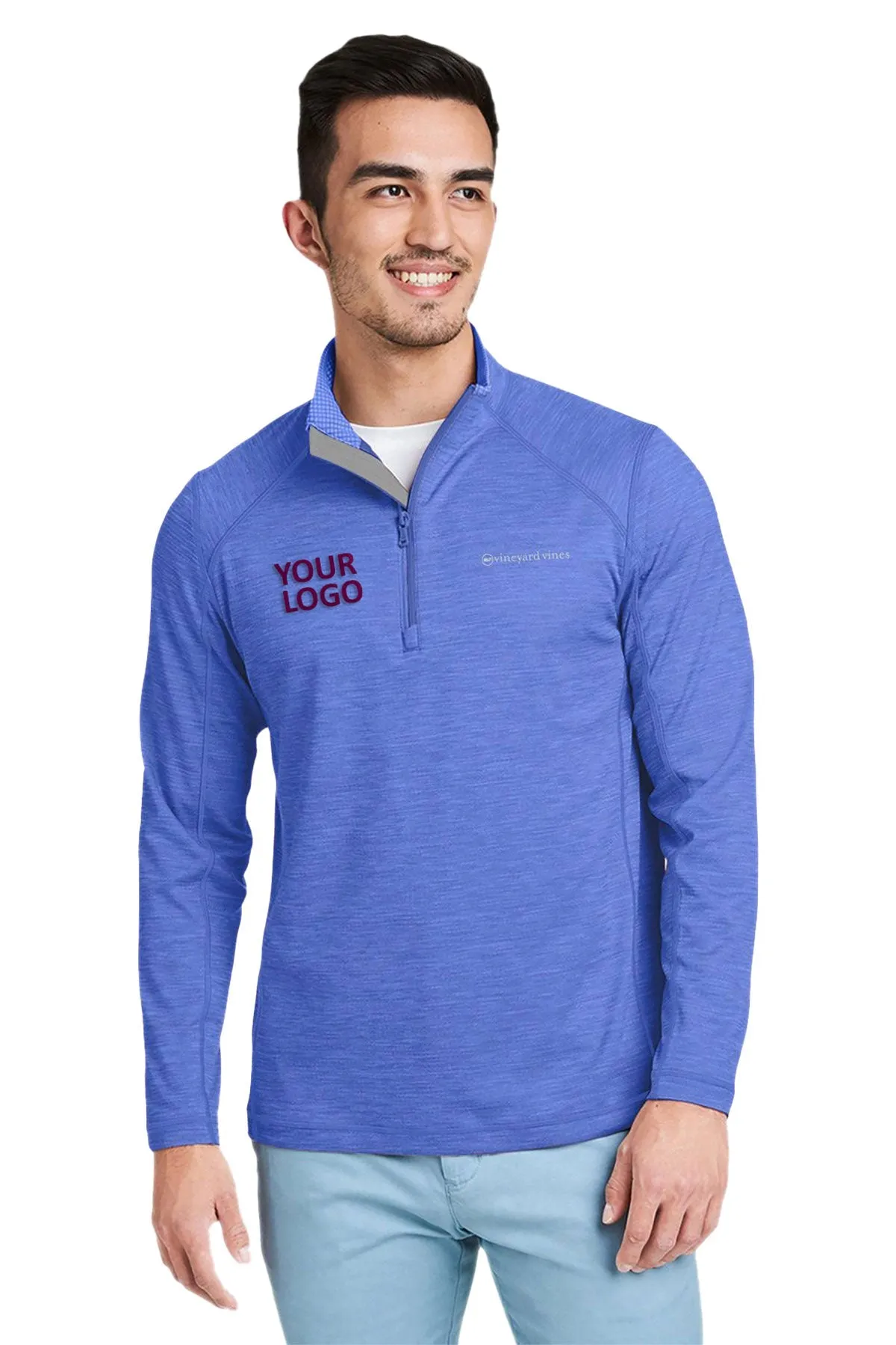 Vineyard Vines Custom Mens Sankaty Quarter-Zips, Royal